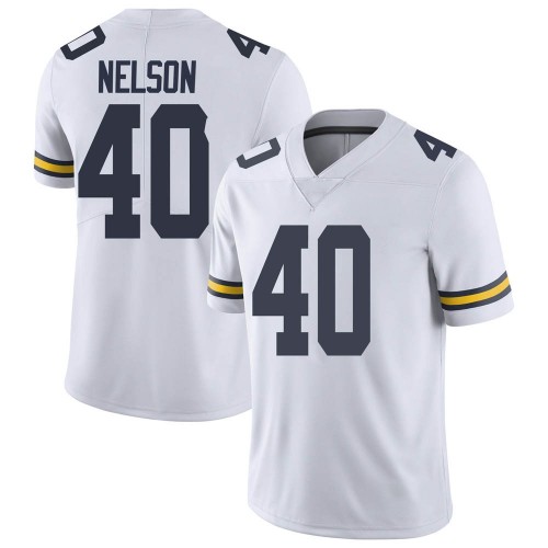 Ryan Nelson Michigan Wolverines Men's NCAA #40 White Limited Brand Jordan College Stitched Football Jersey LFI7454HO